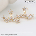 91902 xuping China wholesale light weight gold stud earring, unique 18k gold earring for girls